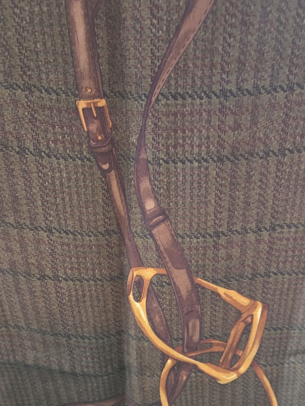 Vintage Ralph Lauren Brown  Equistrian Print Scarf - Picture 6 of 6
